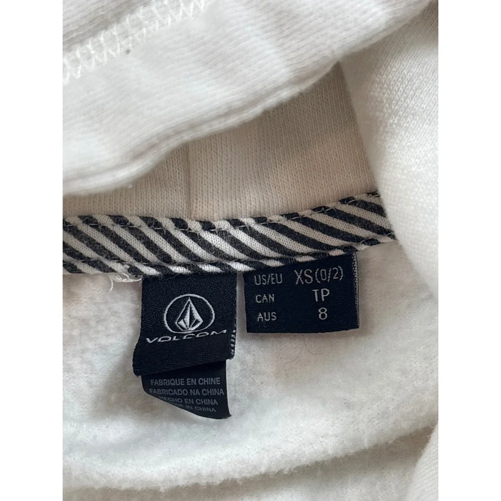 Volcom Stone White Floral Graphic Hoodie Womens XS Peace Pullover Sweatshirt - Picture 2 of 3